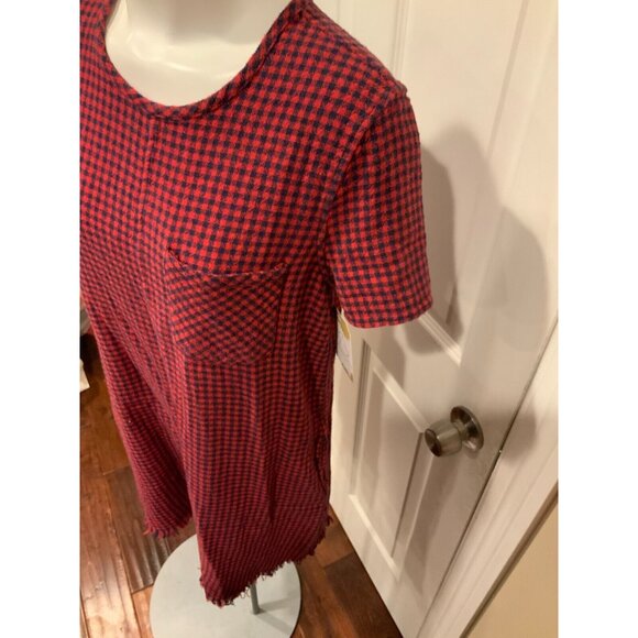 Current/Elliott Red & Blue Plaid Shift Dress, Size 2 (Medium) - Picture 4 of 7